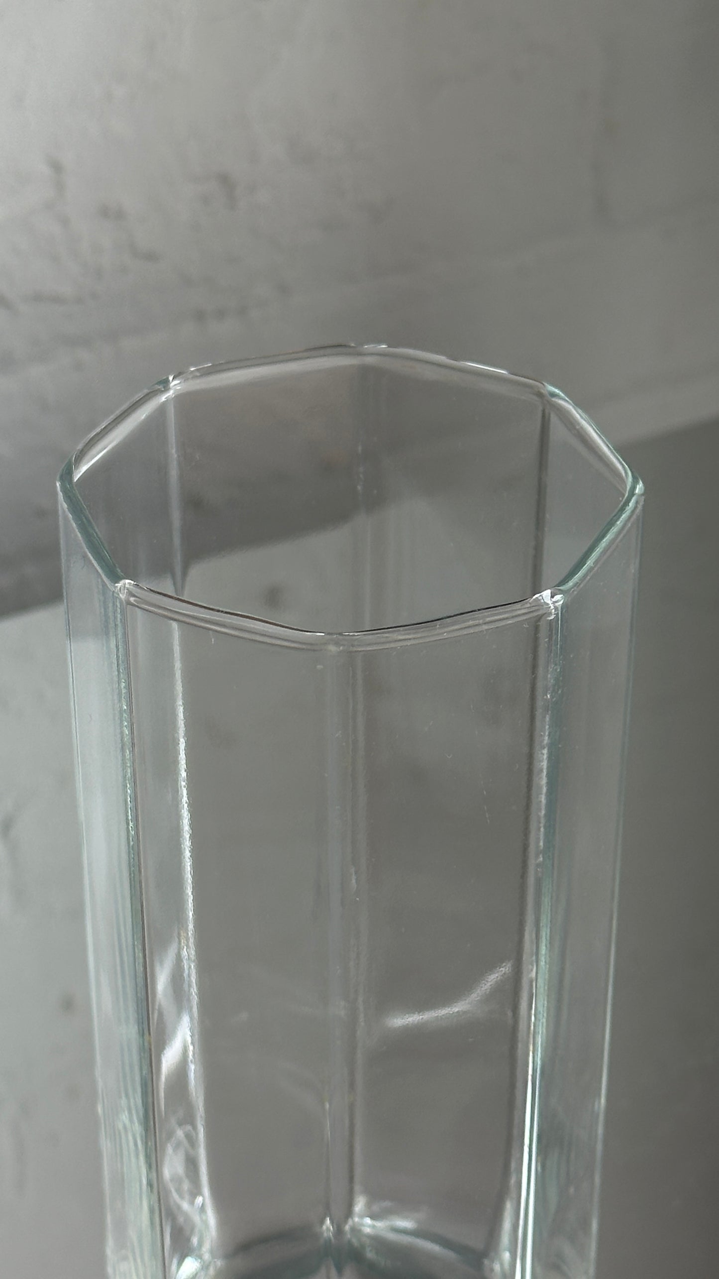 Octagonal Glass Vase