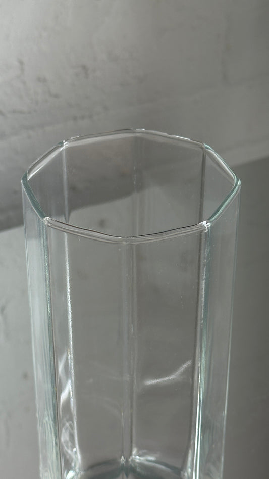 Octagonal Glass Vase