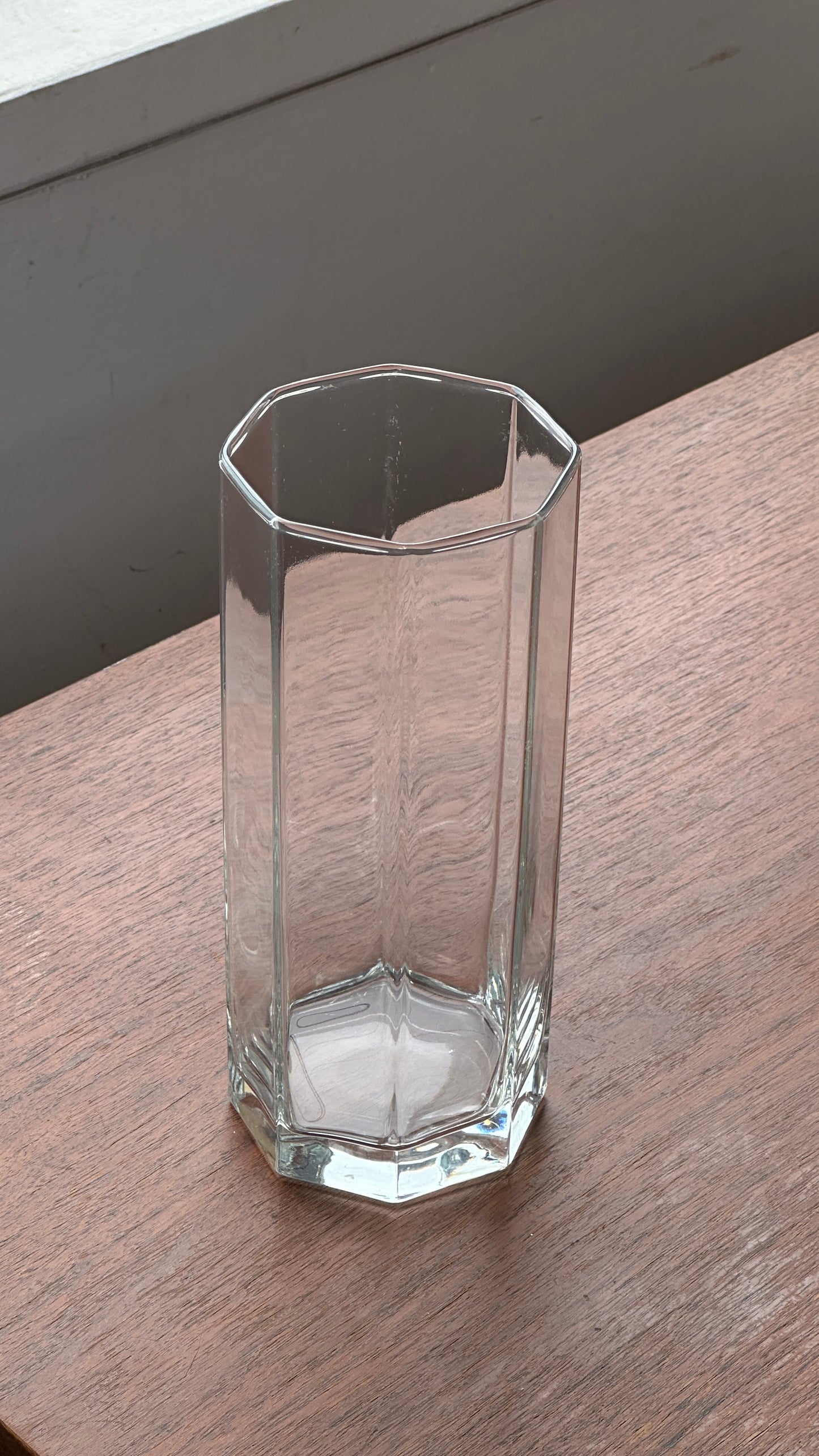 Octagonal Glass Vase