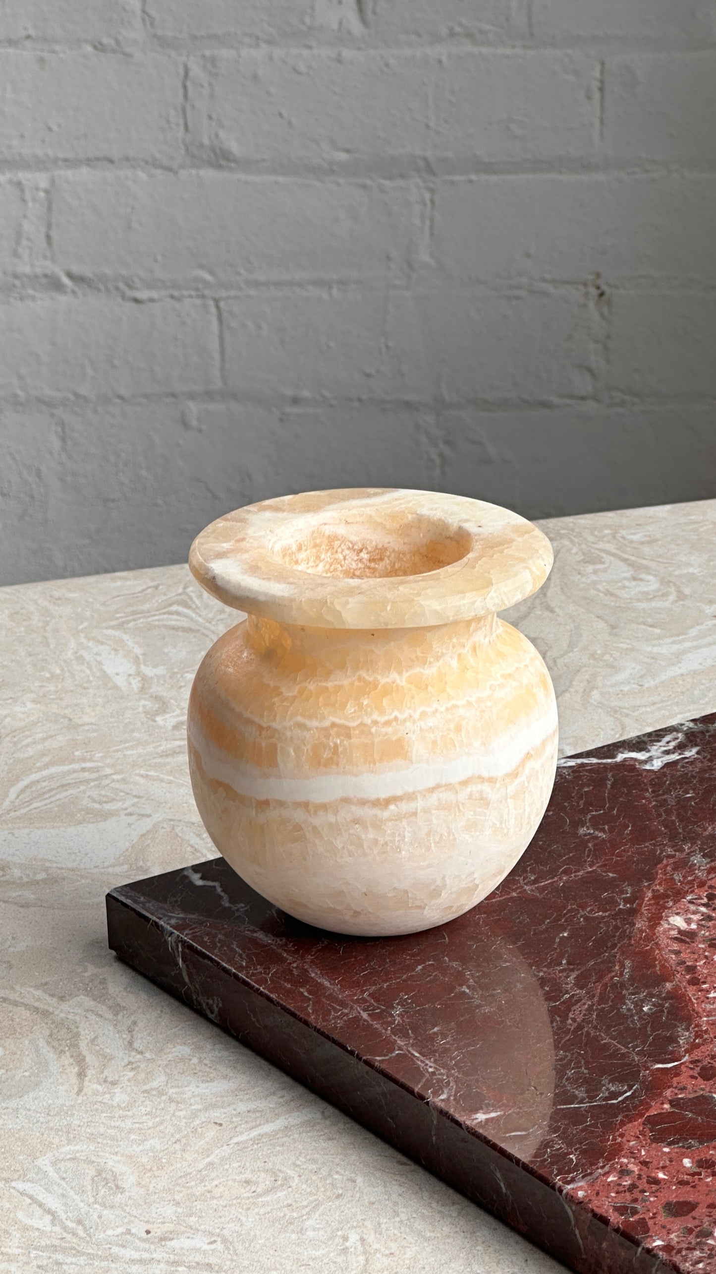 Vintage Alabaster Stone Vase