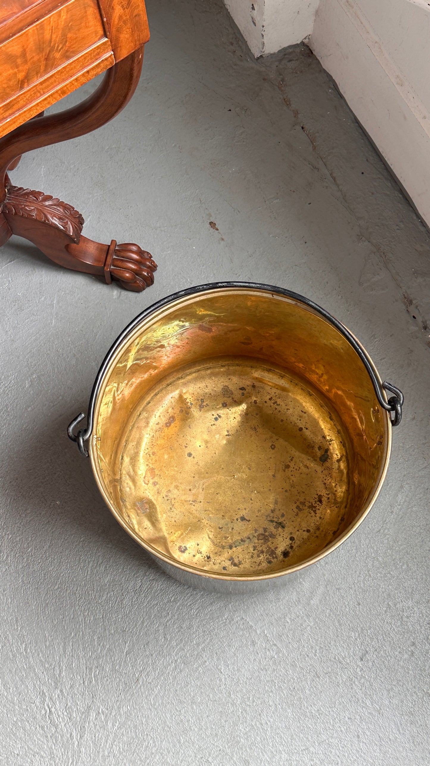 Large Antique Brass Bucket