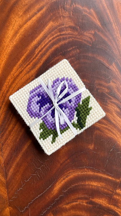 Set of 5 Needlepoint Coasters