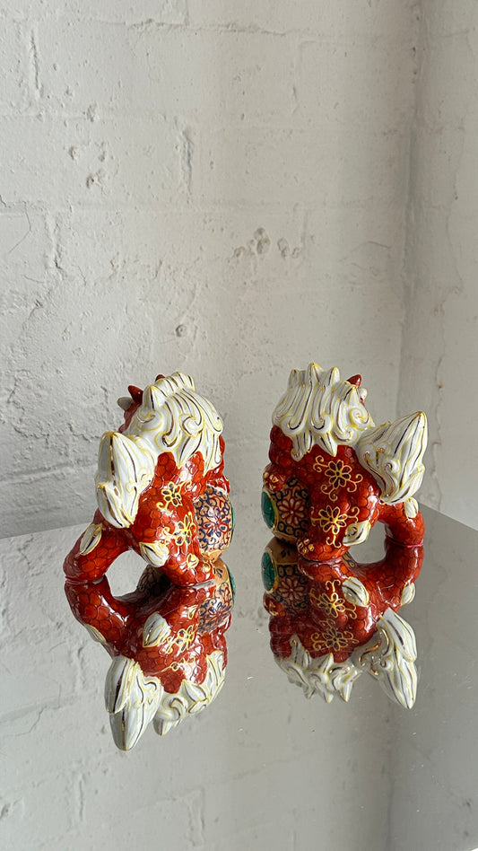 Pair of Porcelain Foo Dogs