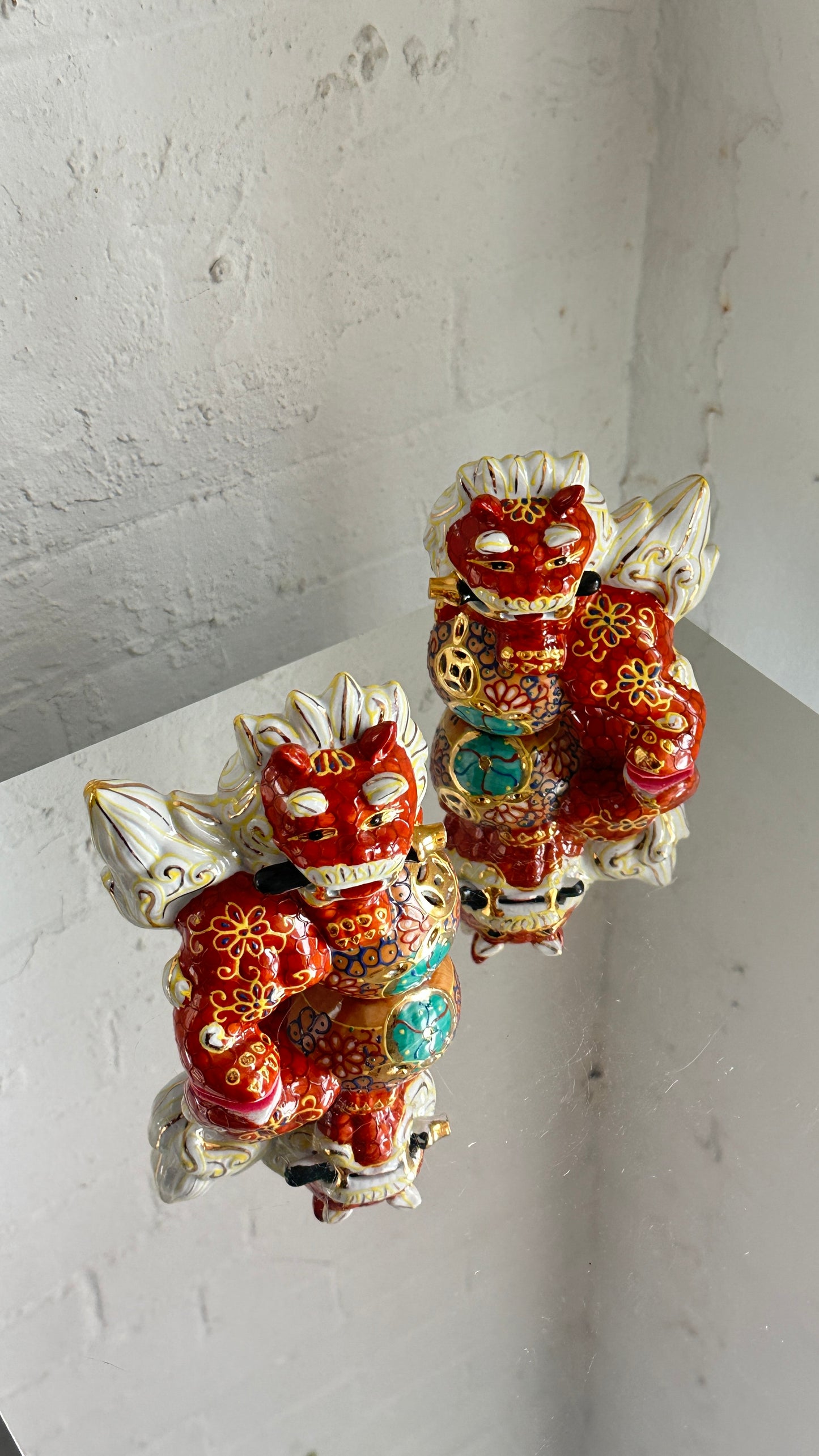 Pair of Porcelain Foo Dogs