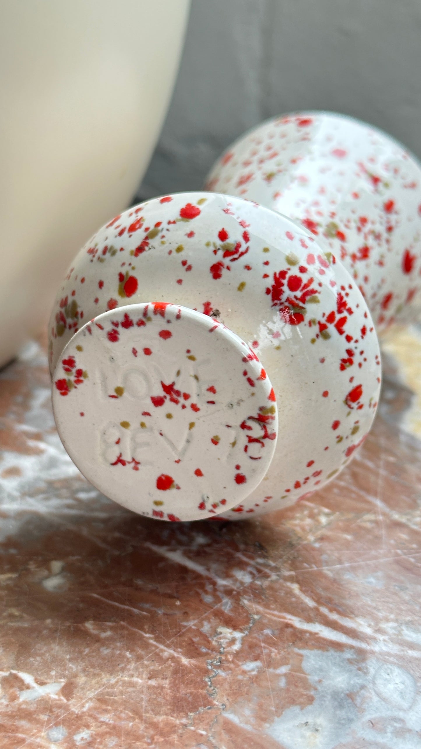 Small Ceramic Splatterware Vase