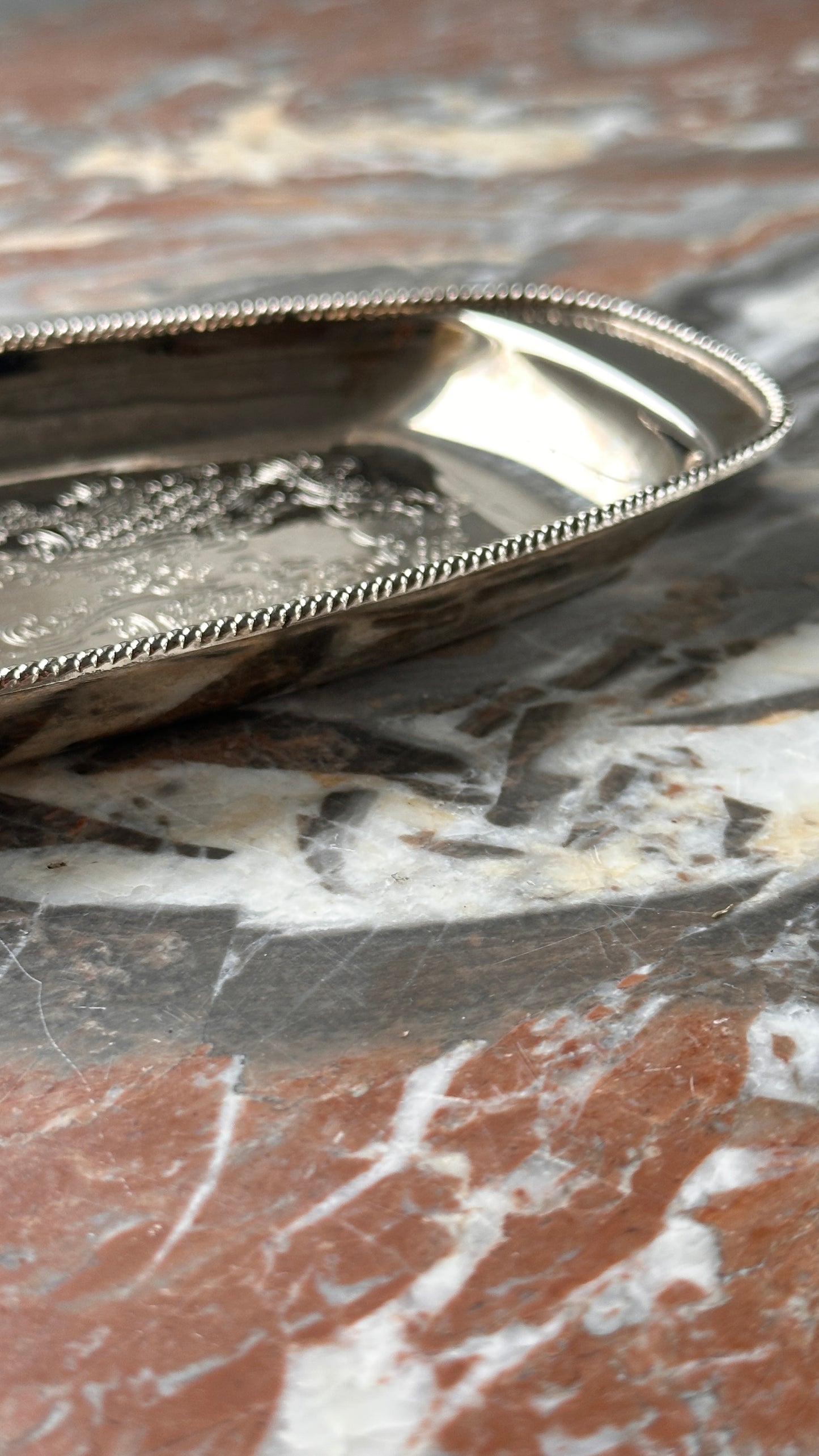 Vintage English Etched Silver-Plated Serving Tray
