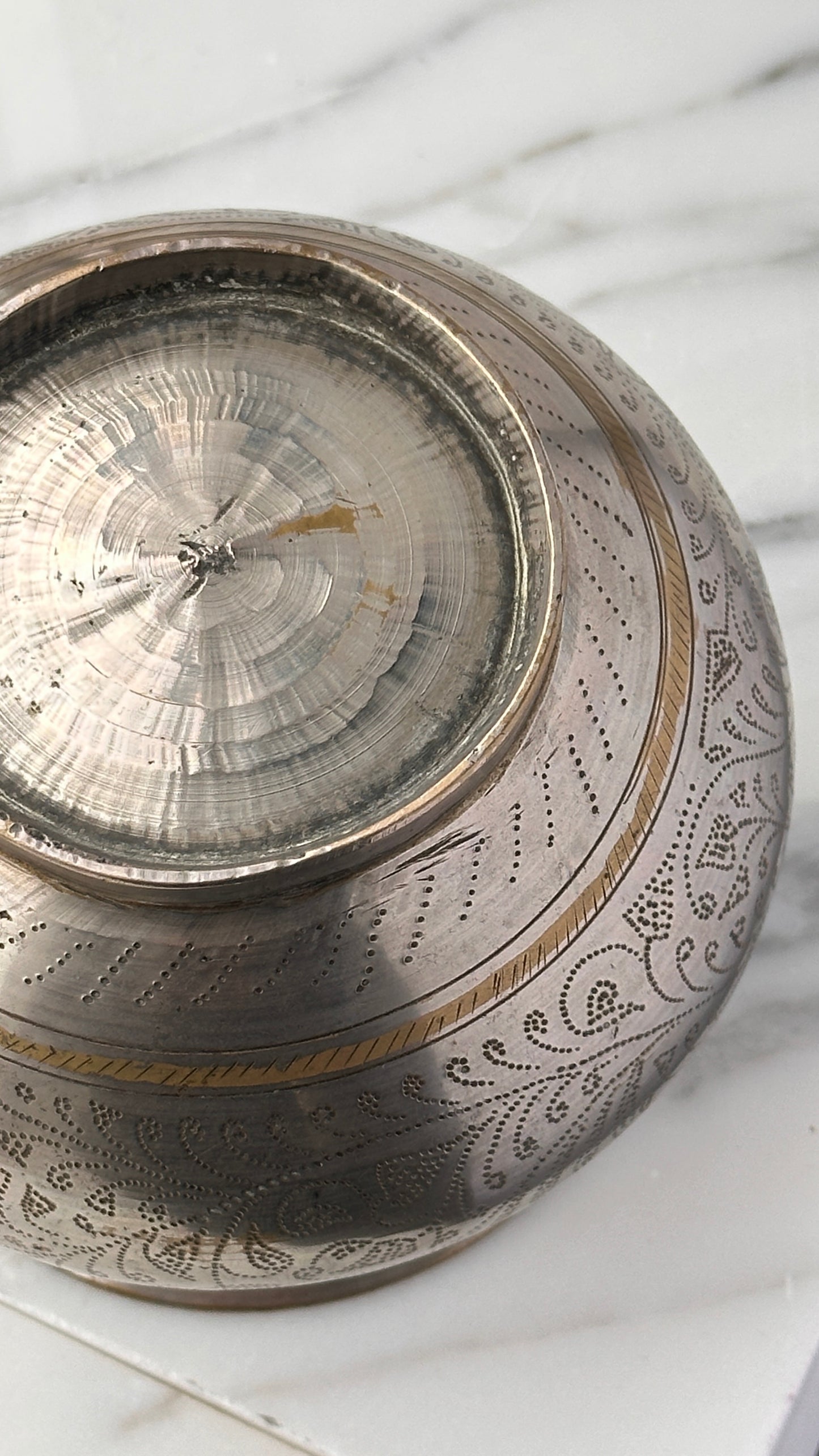 Vintage Indian Nickel Coated Brass Water Pot / Vase
