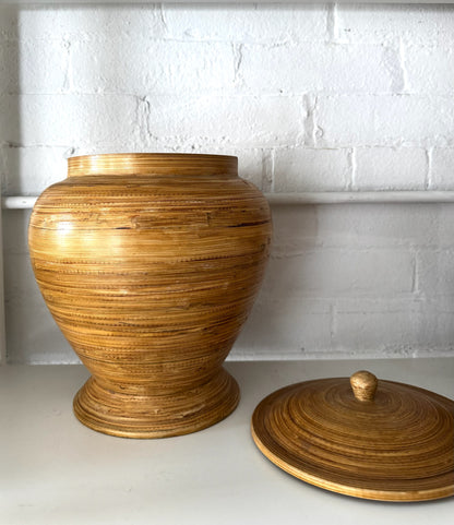Lidded Pencil Reed Vessel