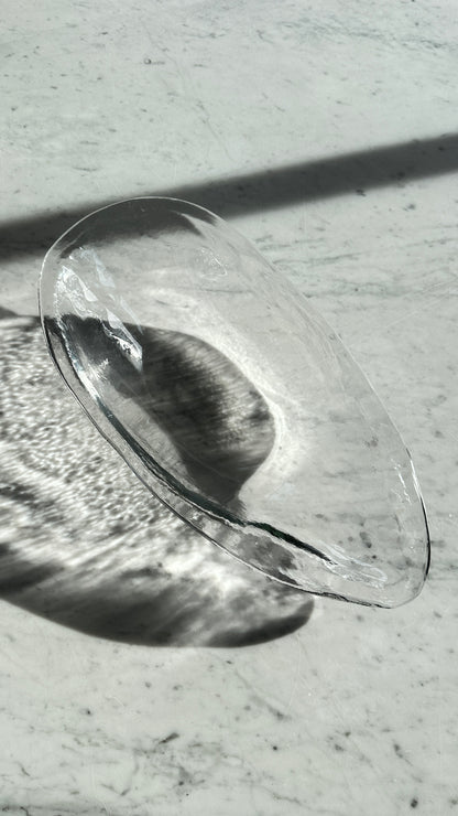 Large Glass Oyster Serving Dish