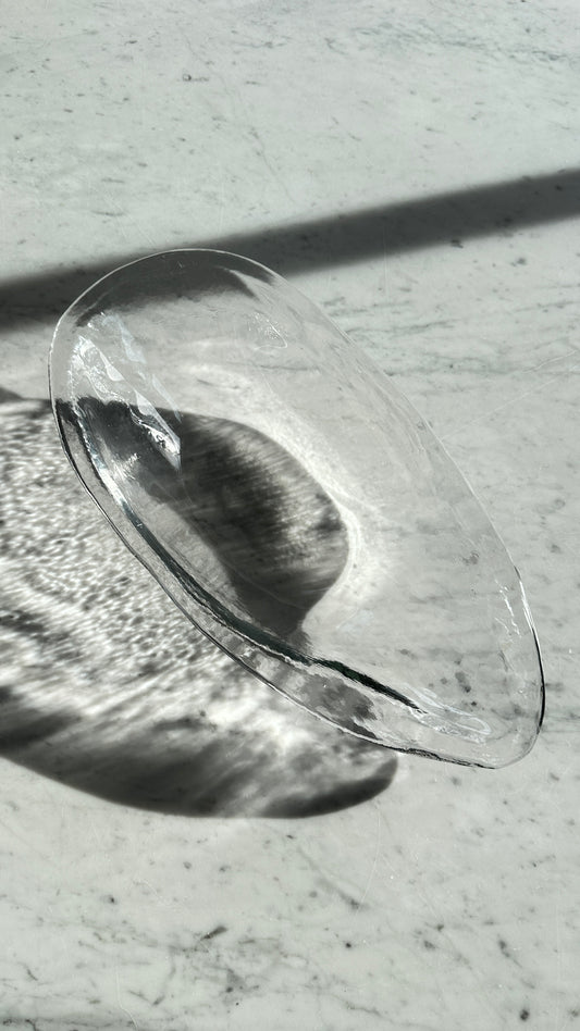 Large Glass Oyster Serving Dish