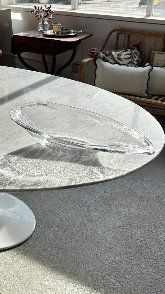 Large Glass Oyster Serving Dish