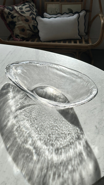 Large Glass Oyster Serving Dish