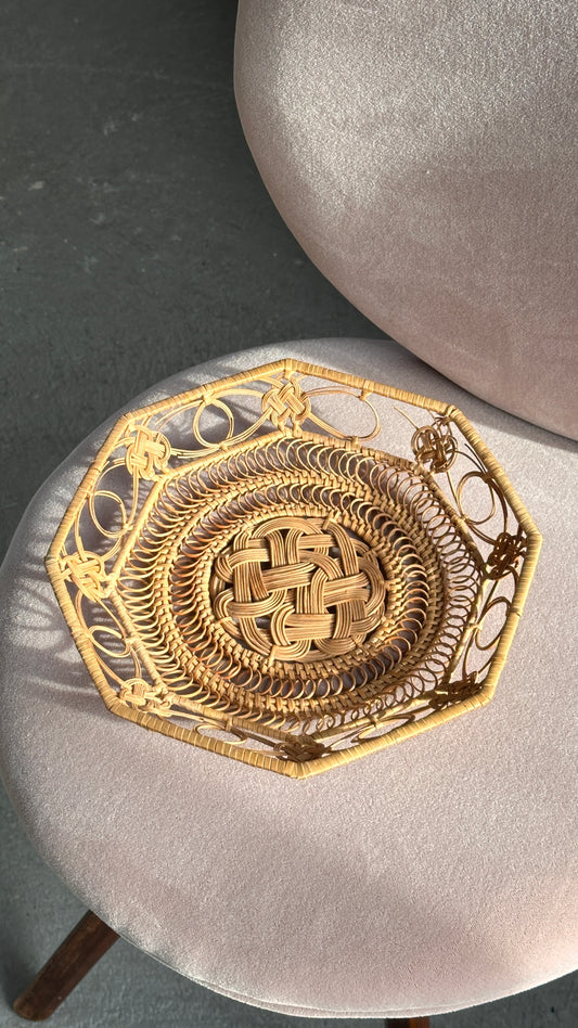 Shallow Woven Octagonal Basket