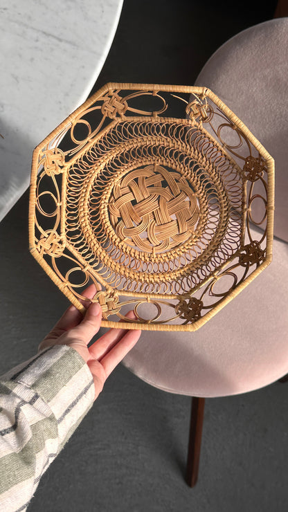 Shallow Woven Octagonal Basket