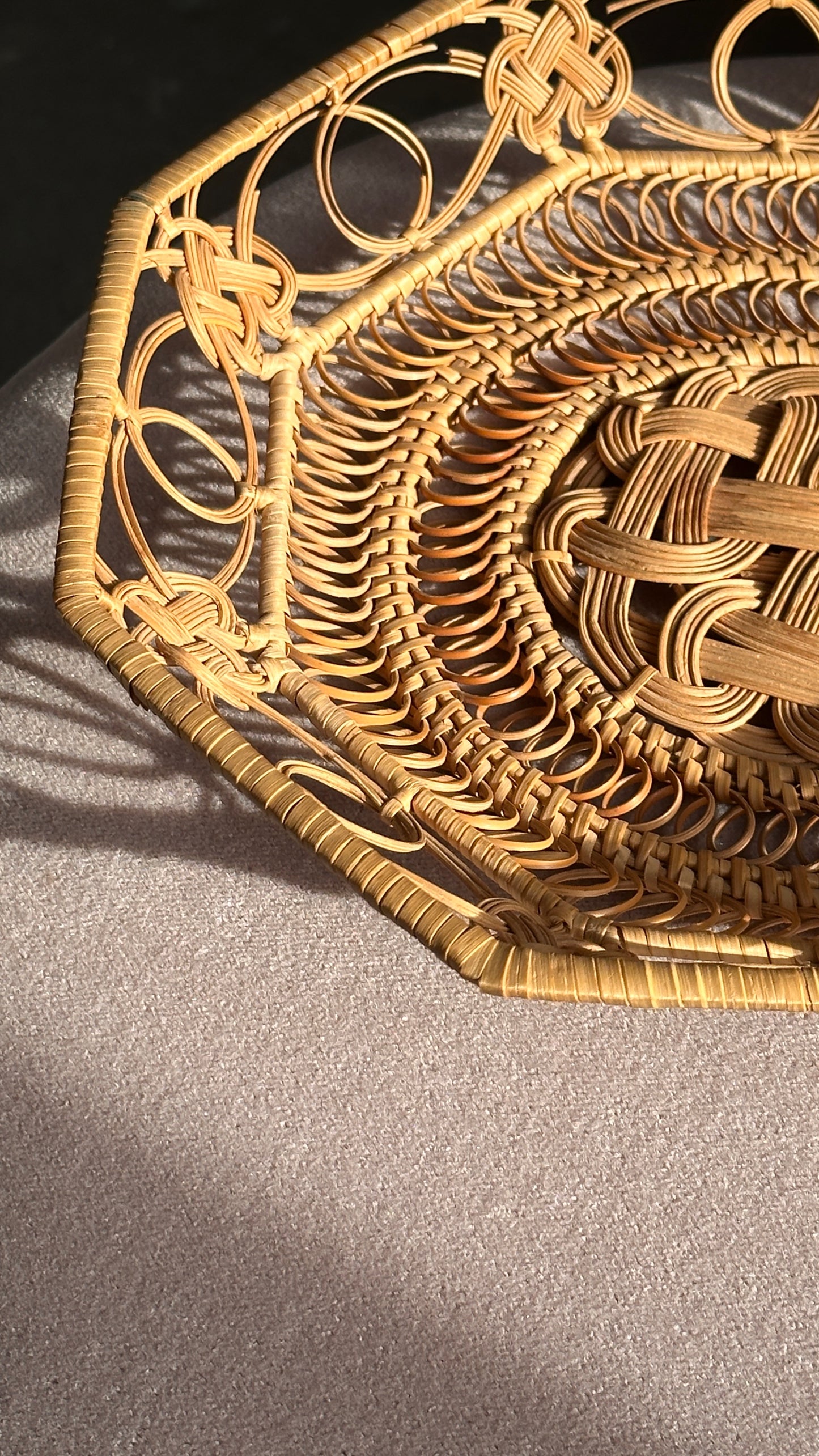 Shallow Woven Octagonal Basket