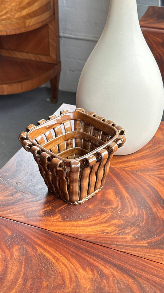 Spanish Ceramic Basket / Planter