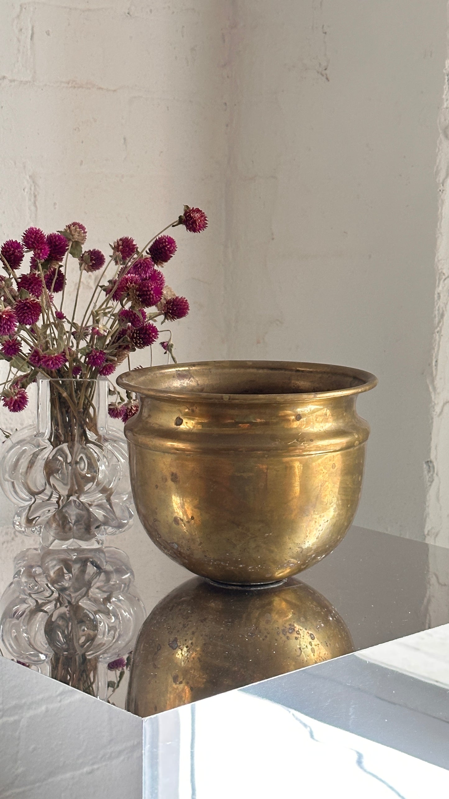 Vintage Brass Spittoon / Planter