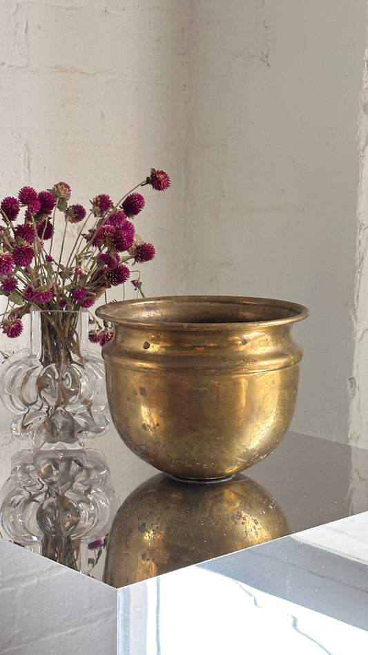 Vintage Brass Spittoon / Planter