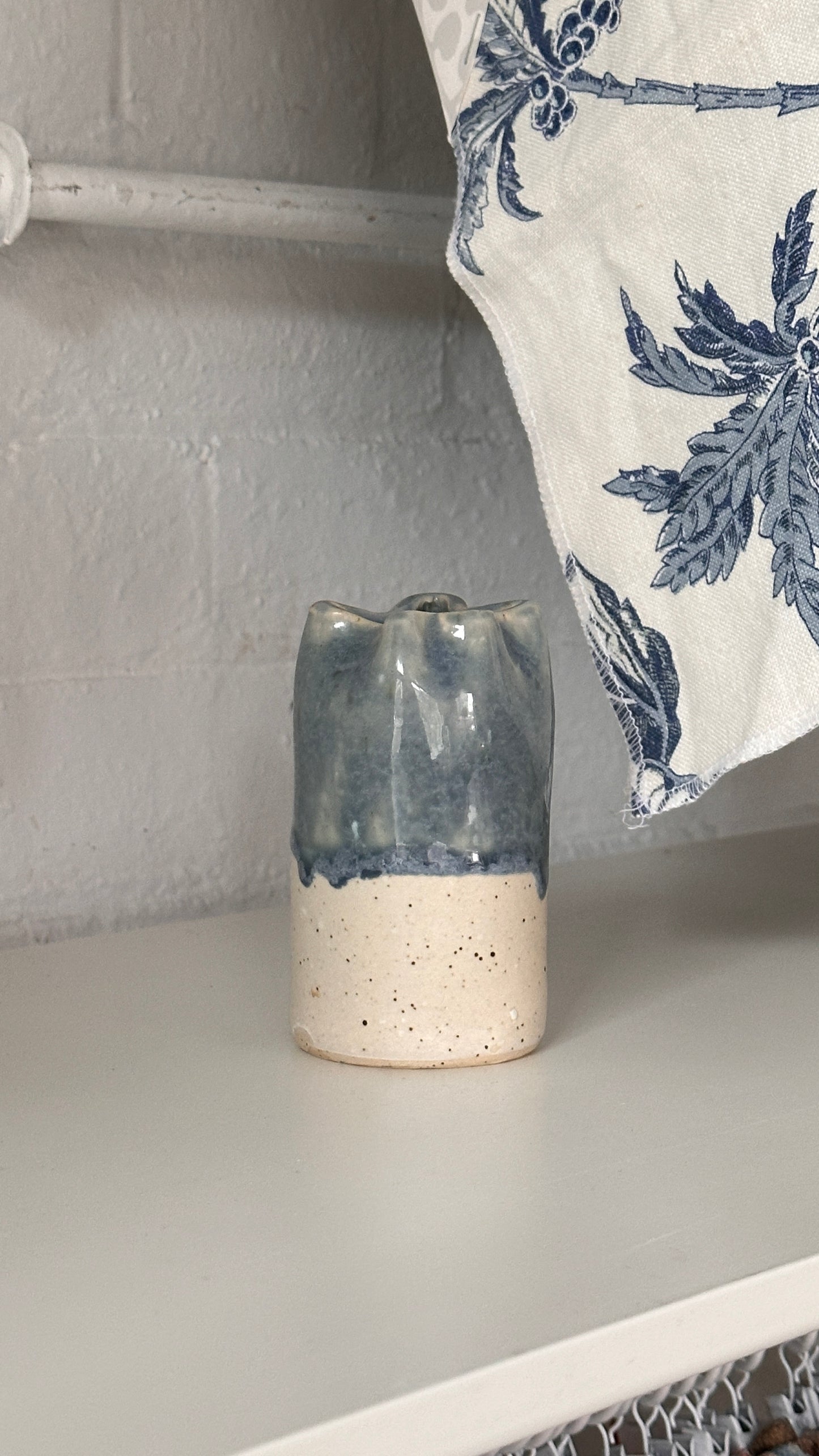 Small Pinched Ceramic Bud Vase