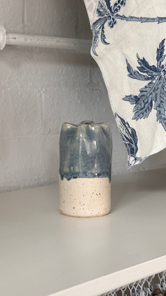 Small Pinched Ceramic Bud Vase