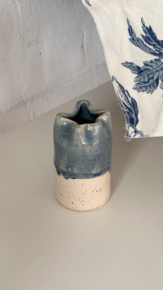 Small Pinched Ceramic Bud Vase