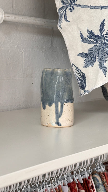 Small Pinched Ceramic Bud Vase