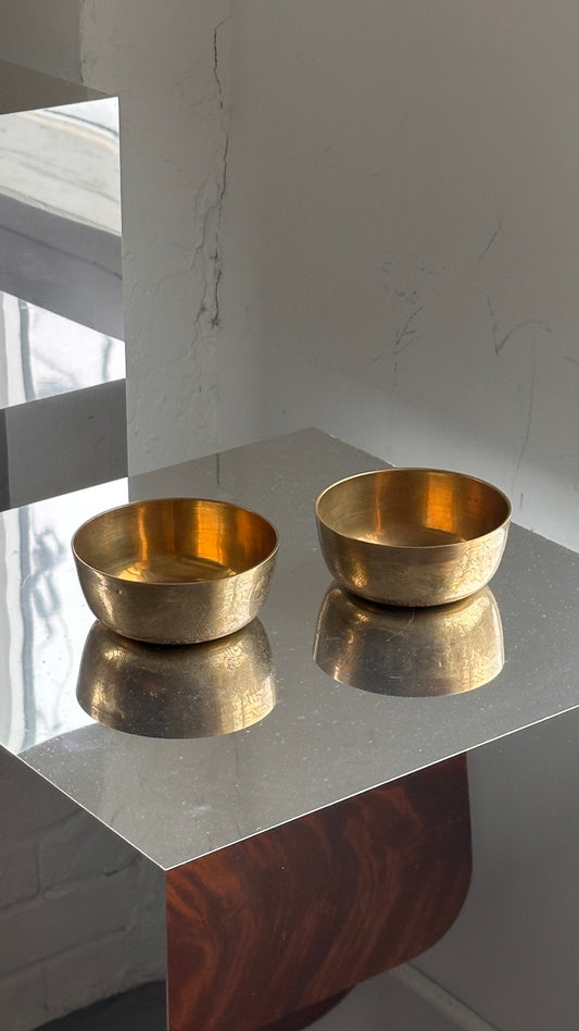 Pair of Chinese Brass Bowls