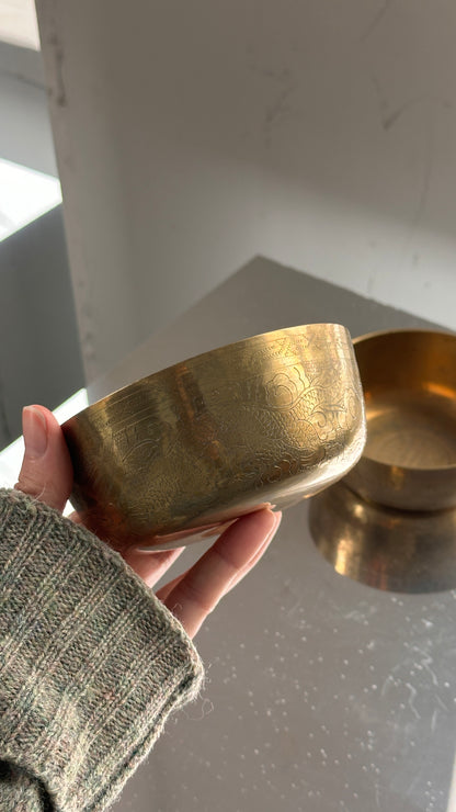 Pair of Chinese Brass Bowls
