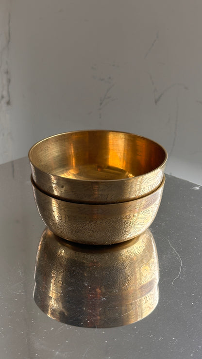 Pair of Chinese Brass Bowls