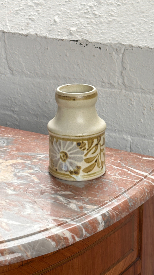 Slip Cast Ceramic Vase with Floral Pattern