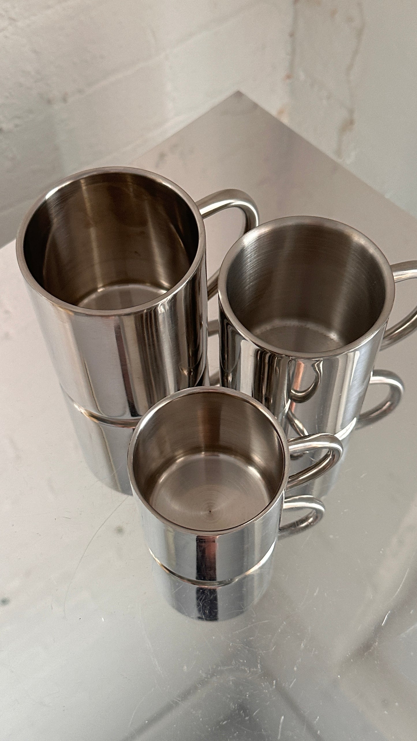 Set of 3 Stainless Barista Cups