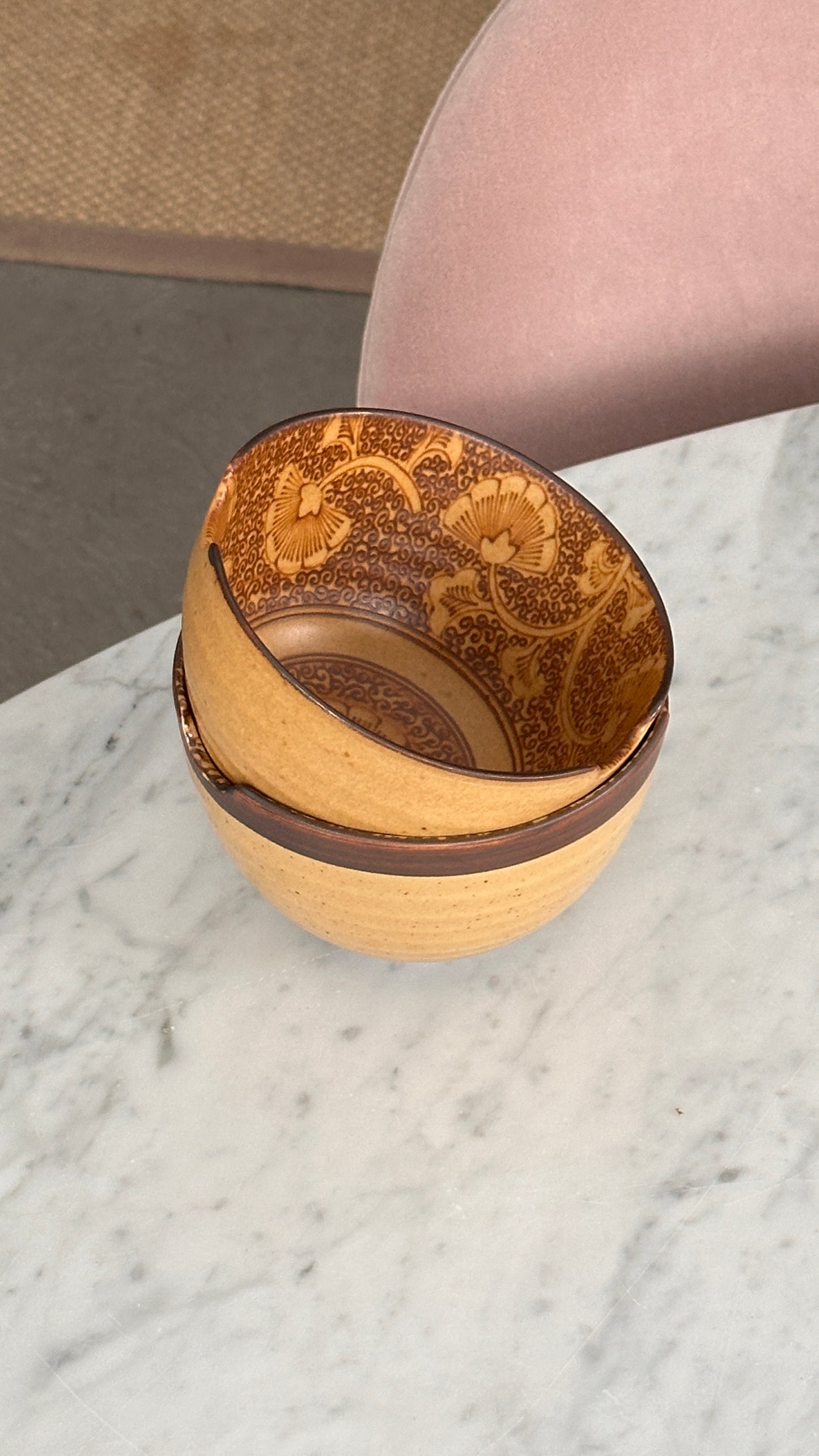 Pair of Decorated Rice Bowls