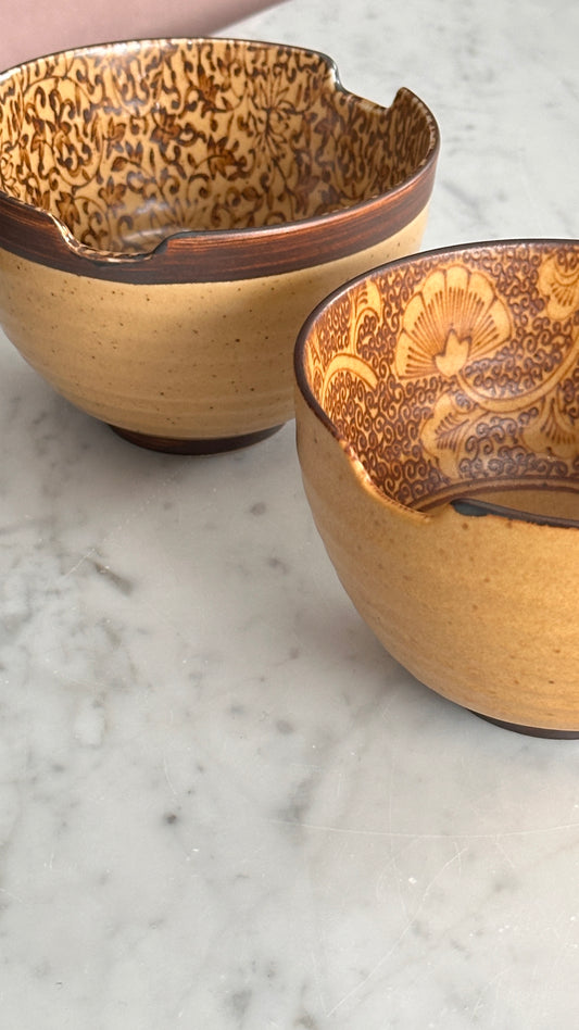 Pair of Decorated Rice Bowls