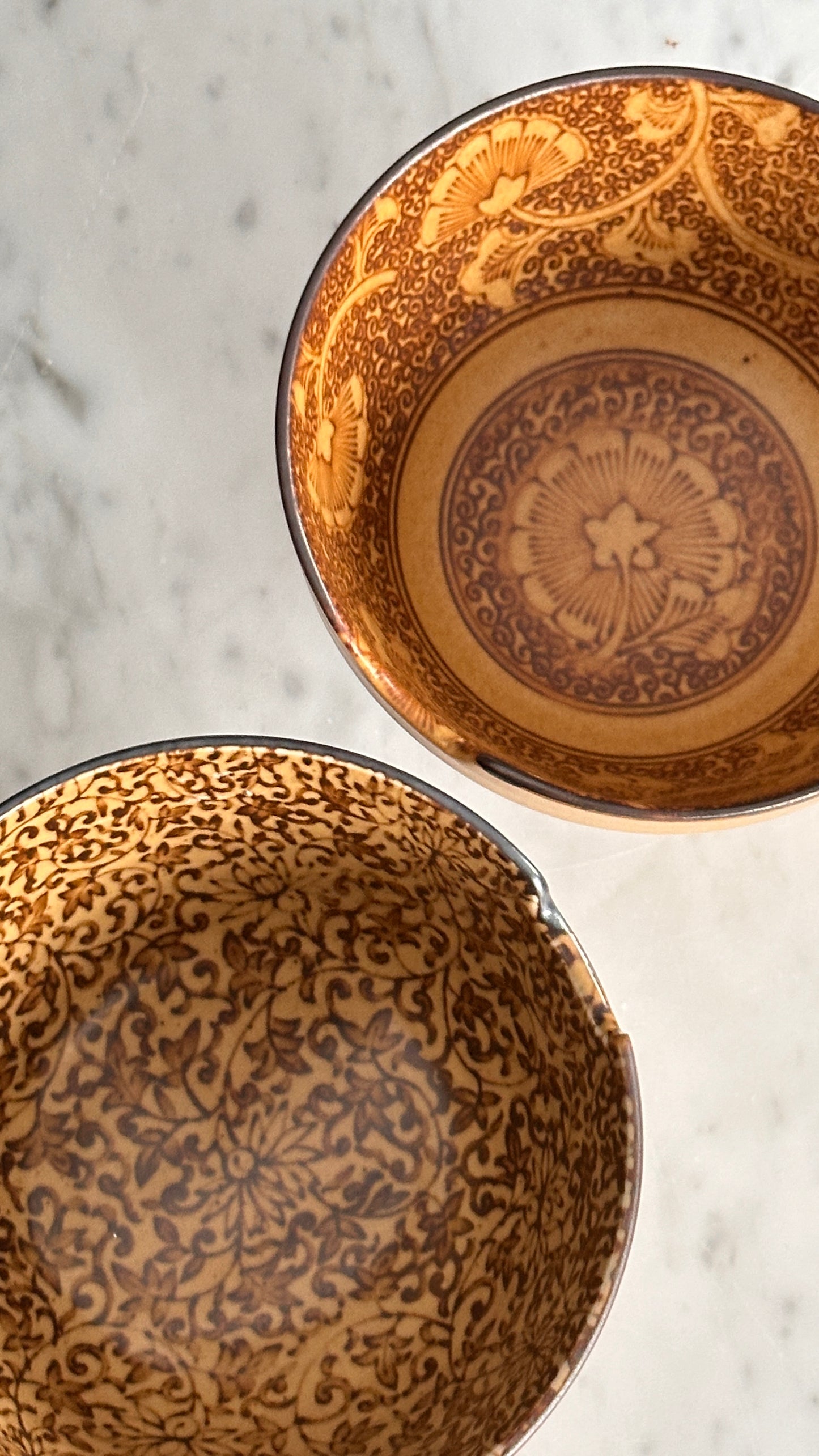 Pair of Decorated Rice Bowls
