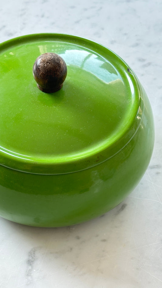 Vintage Green Enamel Pot