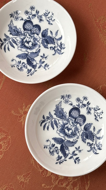 Pair of Royal Worcester 'Blue Sprays' Bone China Dishes