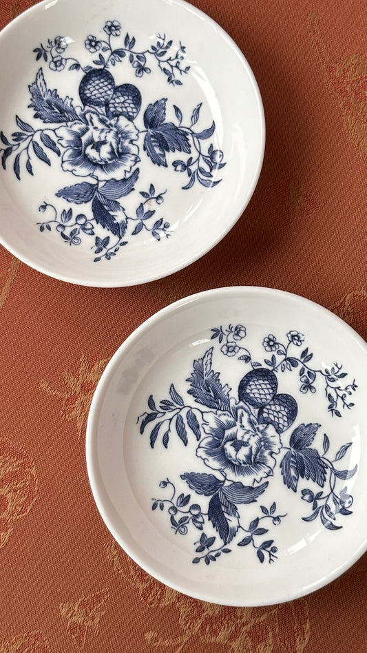 Pair of Royal Worcester 'Blue Sprays' Bone China Dishes