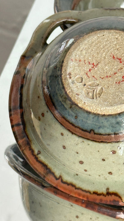 Pair of Ceramic Bowls by David Winkley of Vellow Pottery, England