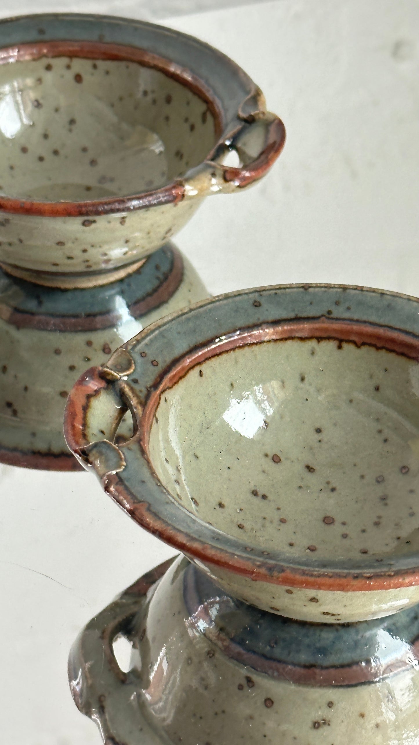 Pair of Ceramic Bowls by David Winkley of Vellow Pottery, England