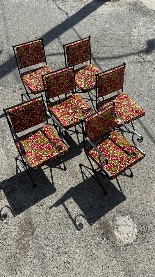 Set of 6 Wrought Iron Chairs