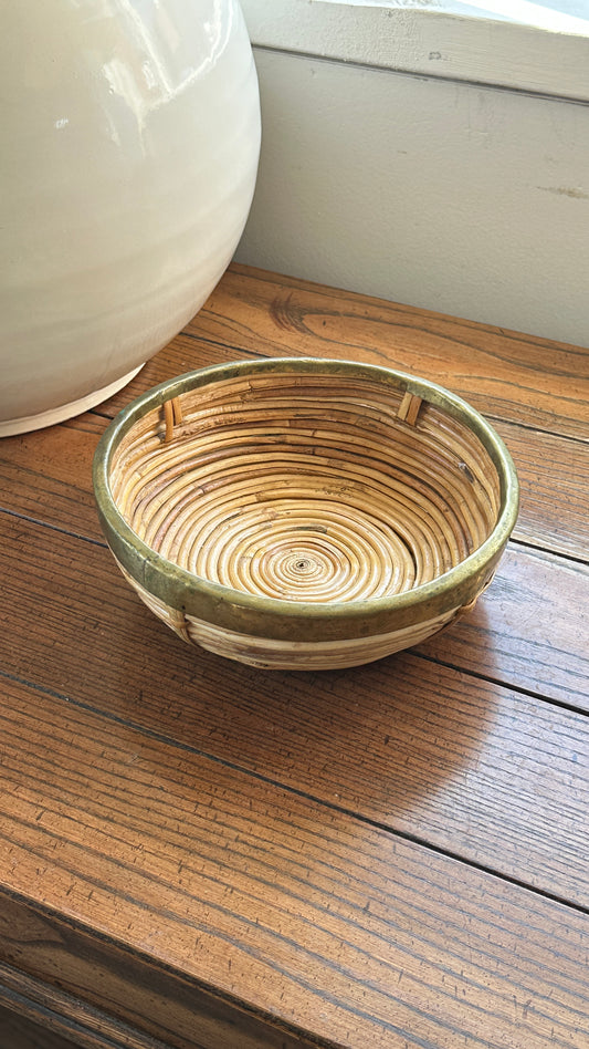 Wicker & Brass Bowl