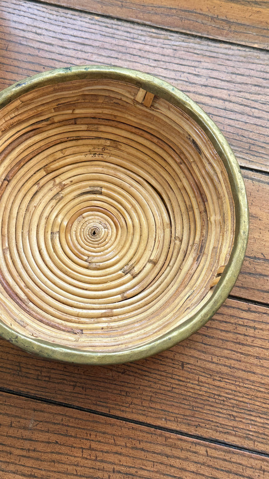 Wicker & Brass Bowl