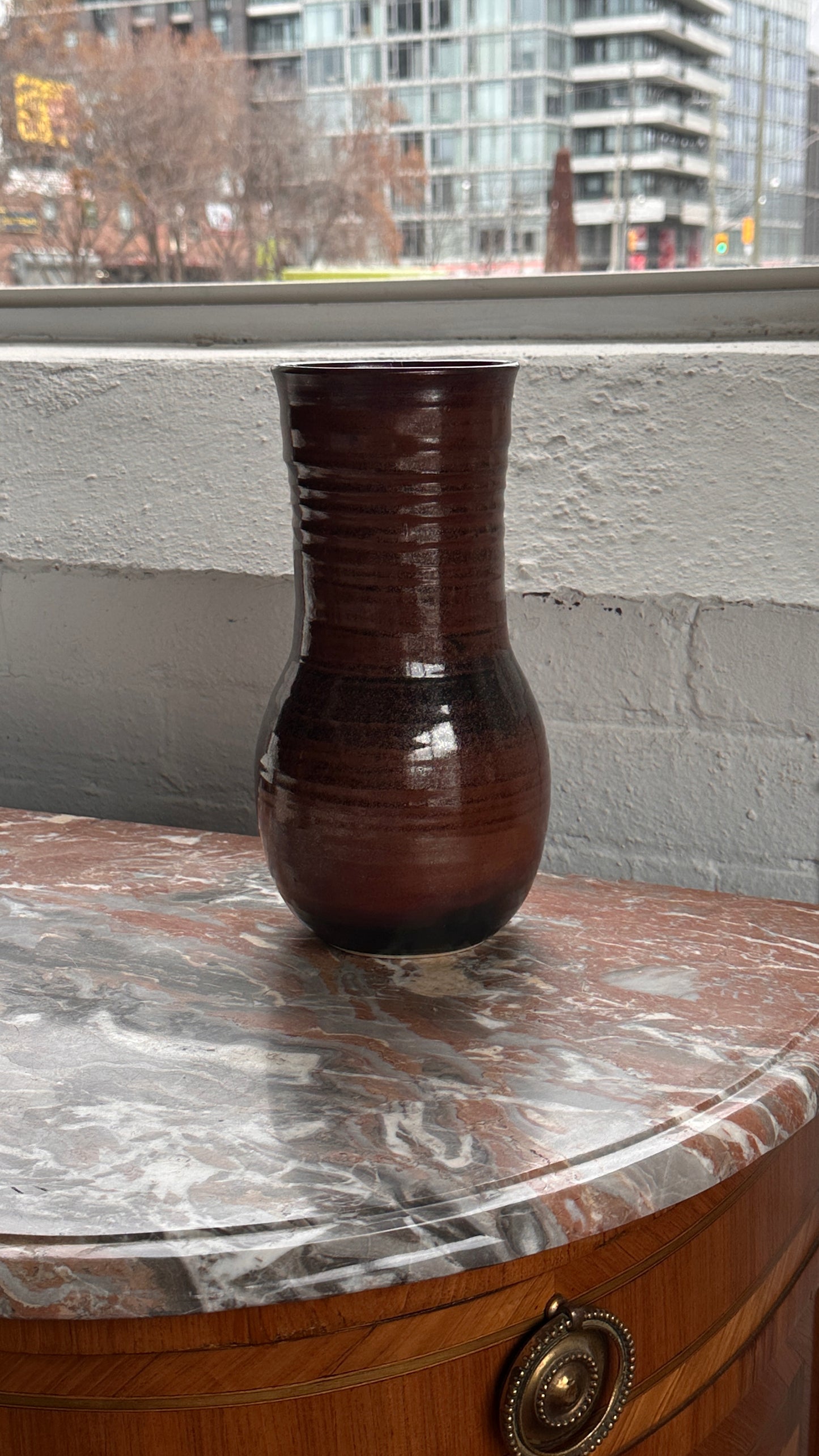 Large Turned Ceramic Vase