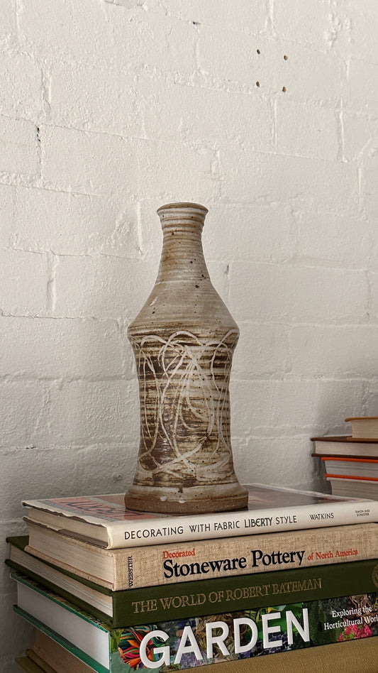 Vintage Stoneware Hollow Bud Vase