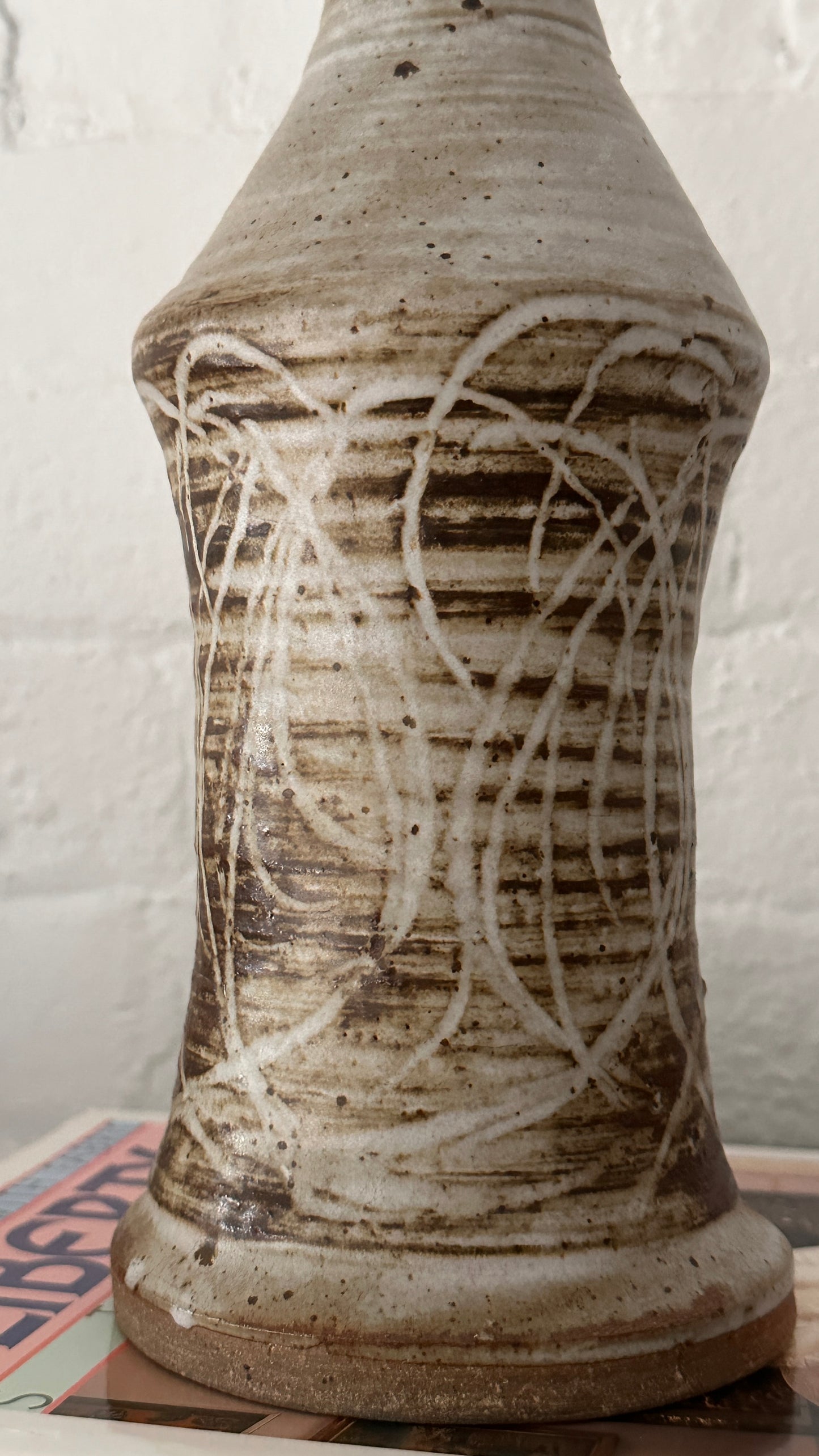 Vintage Stoneware Hollow Bud Vase