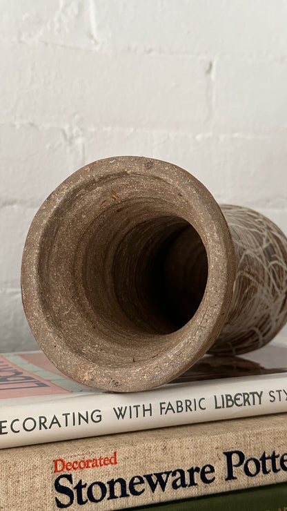 Vintage Stoneware Hollow Bud Vase