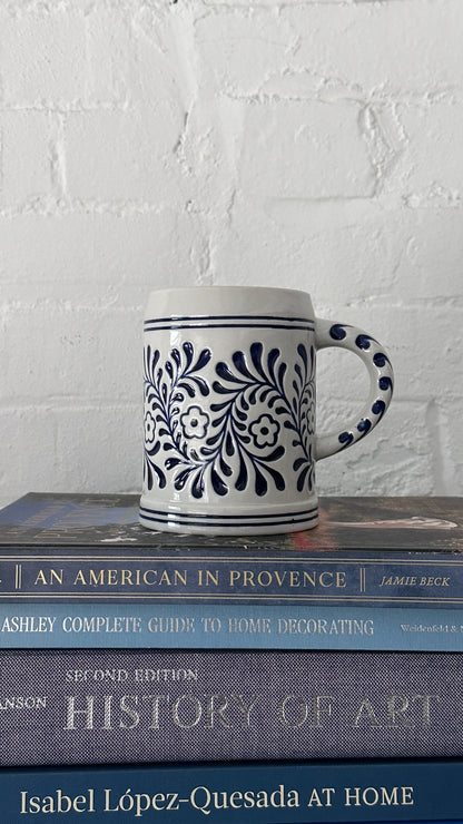 Large Decorated Ceramic Mug / Beer Stein by Ceramarte LTDA, Brazil