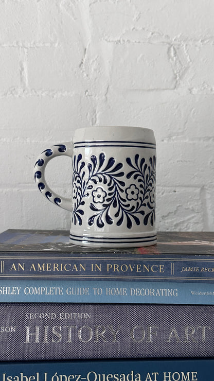Large Decorated Ceramic Mug / Beer Stein by Ceramarte LTDA, Brazil