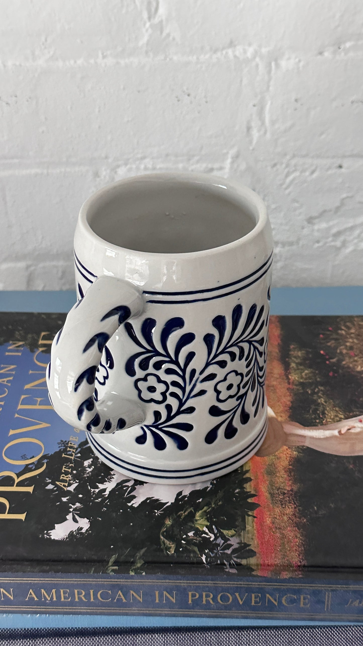 Large Decorated Ceramic Mug / Beer Stein by Ceramarte LTDA, Brazil