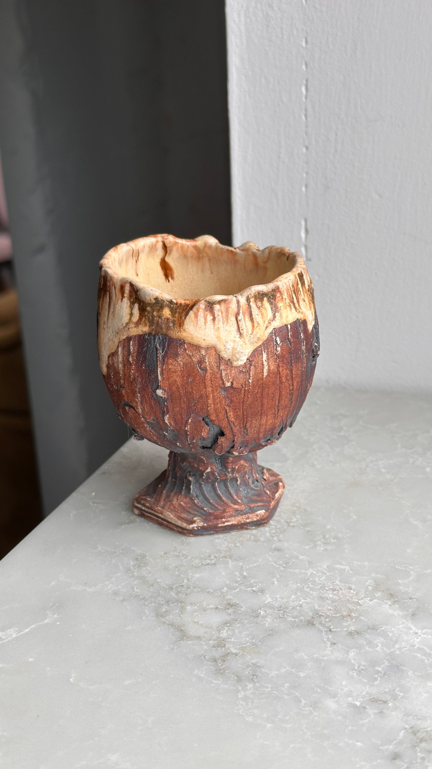 Small Brutalist Ceramic Goblet